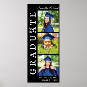 Poster Graduation 2025 Photos noir et blanc Grad