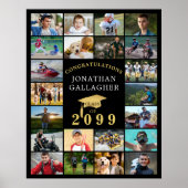 Poster Graduation 22 Photo Collage Félicats Black Gold (Devant)
