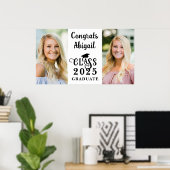 Poster Graduation 2 Photos Fancy Classe Année Typographie (Bureau à domicile)