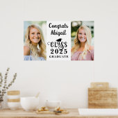 Poster Graduation 2 Photos Fancy Classe Année Typographie (Cuisine)