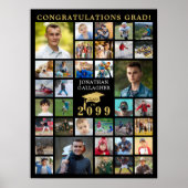 Poster Graduation 35 Photo Collage Black Gold Casquette (Devant)