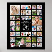 Poster Graduation 35 Photo Collage CLASSE ANNÉE Noire (Devant)