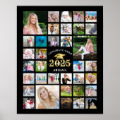 Poster Graduation 35 Photo Collage CLASSE ANNÉE Noire (Devant)