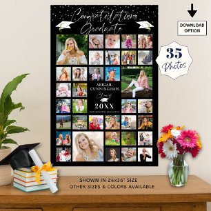 Poster Graduation 35 Photo Collage Script Couleur personn