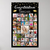 Poster Graduation 45 Photo Collage Black Gold (Devant)