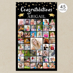 Poster Graduation 45 Photo Collage Black Gold