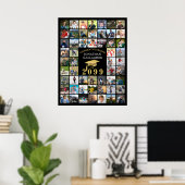 Poster Graduation 55 Photo Collage Black Gold Casquette (Bureau à domicile)
