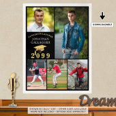 Poster Graduation 5 Photo Collage Black Gold Casquette