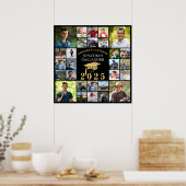 Poster Graduation Black Gold Congrats 28 Photo Collage (Cuisine)