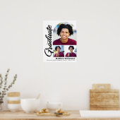 Poster Graduation Blanche 3 Photo Arc Gras Noir Script (Cuisine)