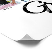 Poster Graduation blanche K-12 Photo Collage noir Script (Coin)