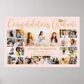 Poster Graduation Congrats 23 Photo Collage Blush & Gold (Devant)