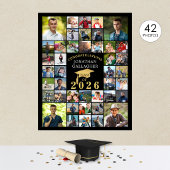 Poster Graduation Congrats 42 Photo Collage Black Gold