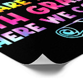 Poster Graduation de grade Tie Dye 5e année Nous venons (Coin)