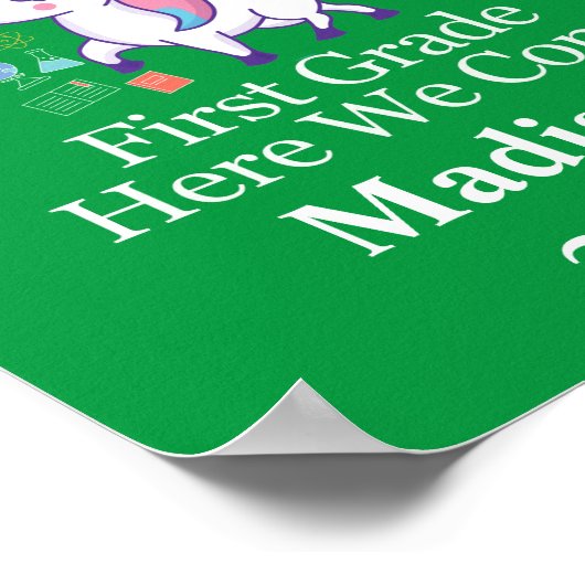 Poster Graduation de la maternelle à la première année Un (Coin)