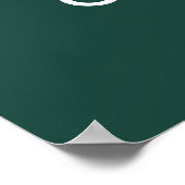 Poster Graduation Félicats Vert foncé Blanc & Faux Argent (Coin)