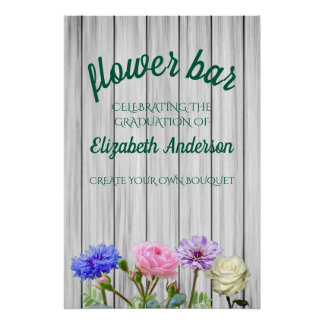 Poster Graduation Garden Party Flower Bar