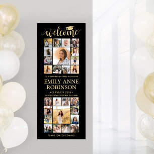 Poster Graduation imprimable Accueil Collage Noir & Or