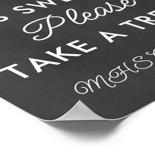 Poster Graduation Is Sweet Take a Treat Custom Party Sign (Coin)