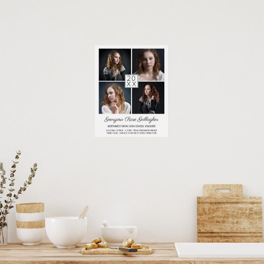 Poster Graduation Keepsaké photo moderne Collage classiqu (Cuisine)