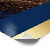 Poster Graduation Marine Blue Gold Satin Photo (Coin)