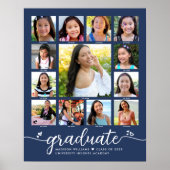 Poster Graduation Marine K-12 Modern Script Photo Collage (Devant)