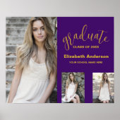 Poster Graduation minimaliste de 3 photos (Devant)