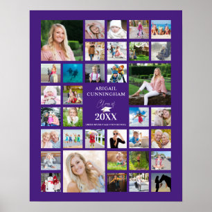Poster Graduation moderne violet 35 Photo Collage