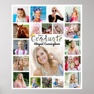 Poster Graduation Party 19 Photo Collage de pinceau Typog