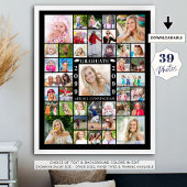 Poster Graduation Party 39 Photo Collage Personnalisé