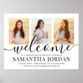 Poster Graduation Party 3 Photo & Black Script Bienvenue (Devant)