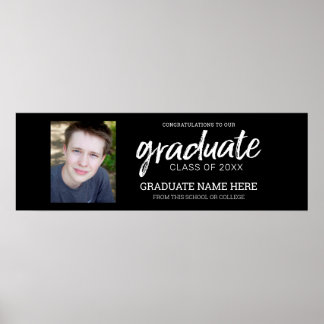 Poster Graduation Photo - Class of Grad Black