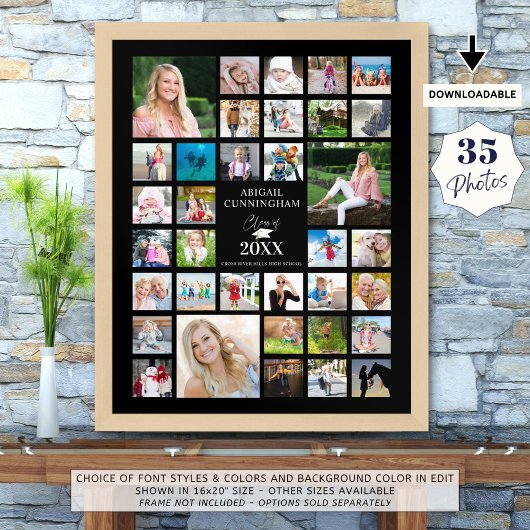 Poster Graduation Photo Collage CLASSE DE Black Party