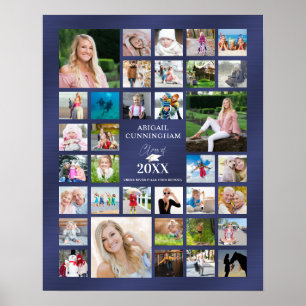 Poster Graduation Photo Collage CLASSE OF Navy Blue