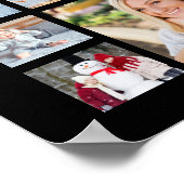 Poster Graduation Photo Collage GRAD Noir commémoratif (Coin)