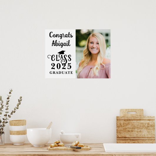 Poster Graduation Photo Fancy Classe Année Typographie (Cuisine)