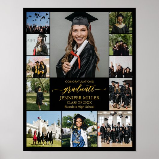 Poster Graduation Portrait Personalized Photo Collage (Devant)