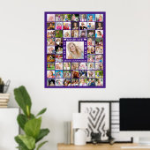 Poster Graduation Purple 55 Photo Collage Personalized (Bureau à domicile)