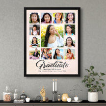 Graduation rose pâle K-12 Collage de photos Script