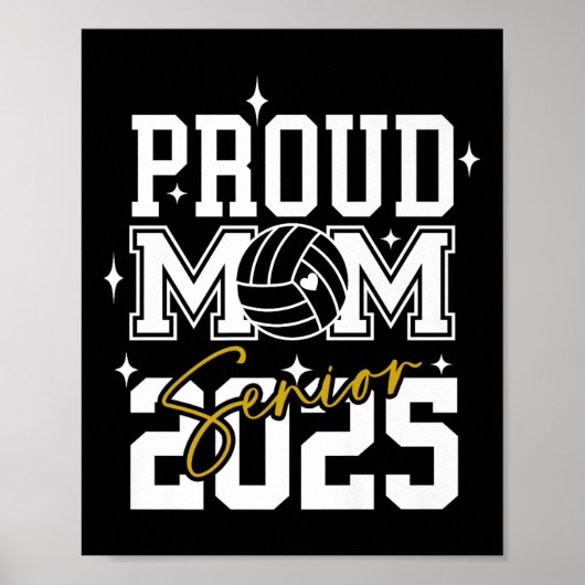Poster Graduation secondaire 2025 Volleyball Maman Lycée (Devant)