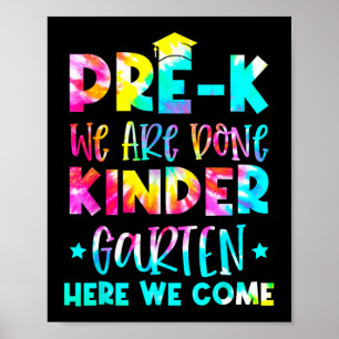Poster Graduation Tie Dye jardin d'enfants Ici Nous Venon