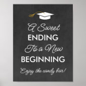 Poster Graduation Une douce Fin Nouveau Début Barre À Bon (Devant)