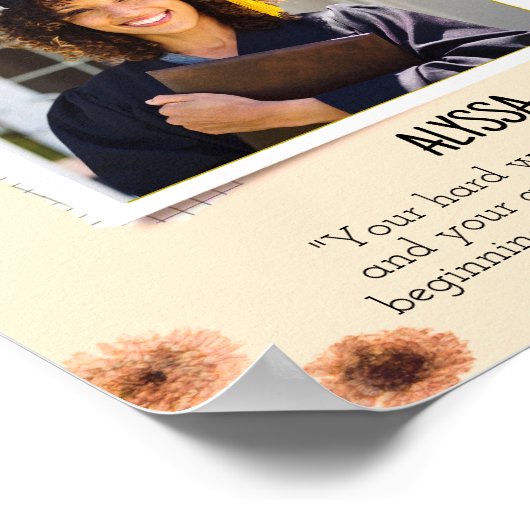 Poster Graduation Vintage Brown simple (Coin)