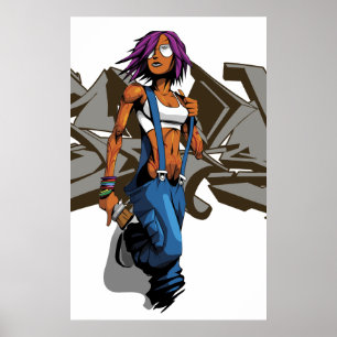 Poster Graf de gris de Paintgurl