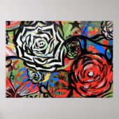 Poster Graffiti à fleurs (Devant)