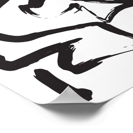 Poster Graffiti Abstrait noir moderne (Coin)