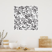 Poster Graffiti Abstrait noir moderne (Cuisine)