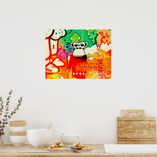 Poster Graffiti Ape (Cuisine)