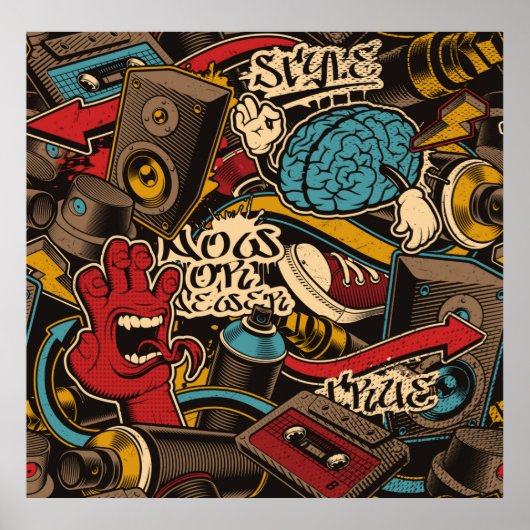 Poster Graffiti background de Seamless. Colorful seamless (Devant)