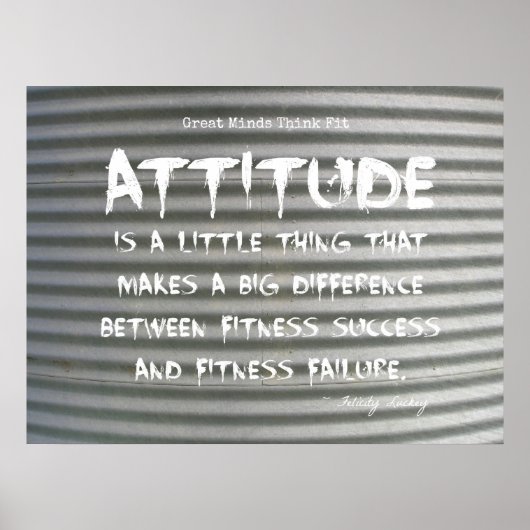 Poster Graffiti blanc sur l'affiche de fitness en fer ond (Devant)